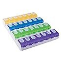 EZY DOSE Weekly (7-Day) Pill Organizer, Vitamin Case, and Medicine Box, 4 Times a Day, Large Compartments, Easy Fill All Compartments at Once