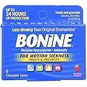 Bonine for Motion Sickness Chewable Tablets, Raspberry Flavored, 8 Each