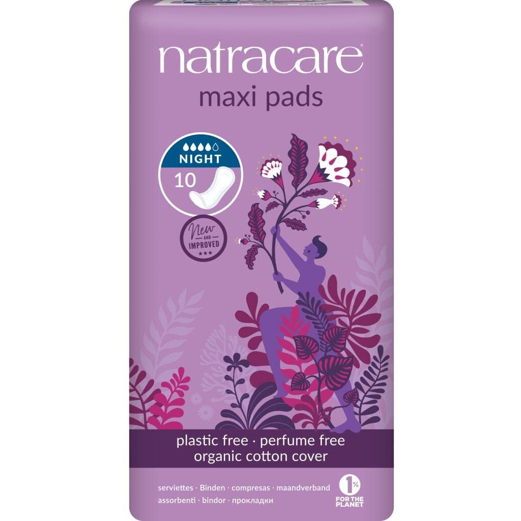 Natracare Natural Night Time Pads - 10 Pack