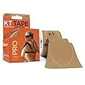KT TAPE PRO Synthetic Elastic Kinesiology 20 Pre-Cut 10-Inch Strips Therapeutic Tape, Stealth Beige (2 Pack)
