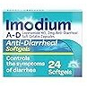 Imodium A-D Anti-Diarrheal Medicine Softgels with 2 mg Loperamide Hydrochloride per Capsule, Diarrhea Relief to Help Control Symptoms Due to Acute, Active & Traveler's Diarrhea, 24 ct.