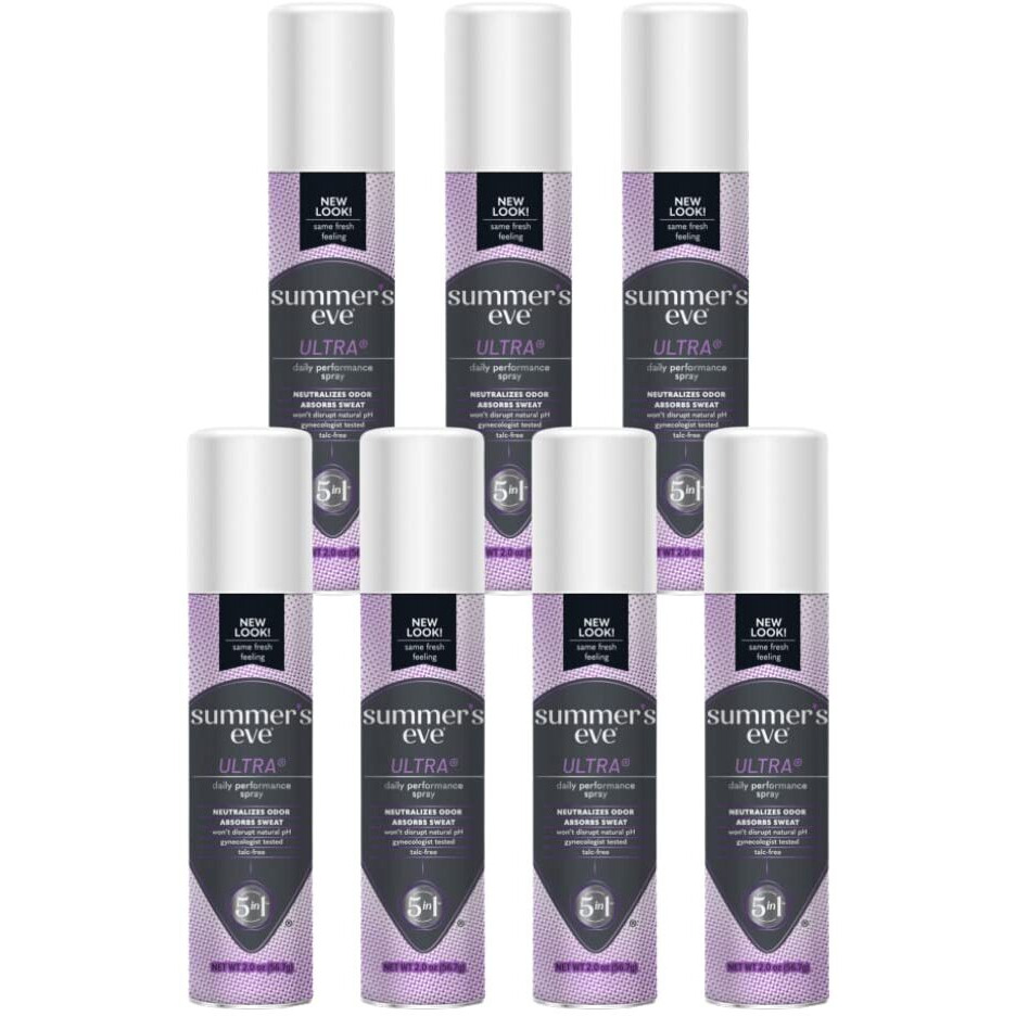 Summer's Eve Ultra Daily Active Feminine Spray, pH balanced, 2 oz. (Pack of 7)