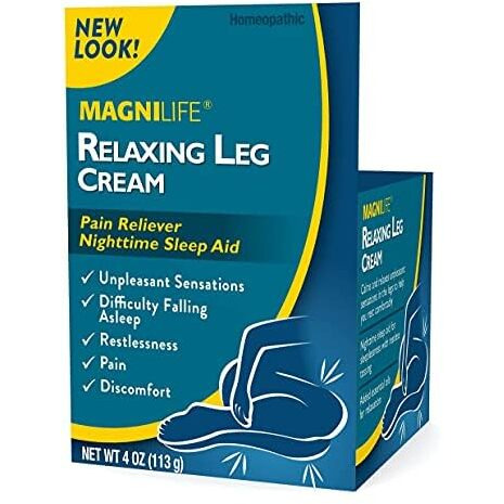 MagniLife Relaxing Leg Cream, Deep Penetrating Topical for Pain and Restless Leg Syndrome Relief, Naturally Soothe Cramping, Discomfort, and Tossing with Lavender and Magnesium - 4oz
