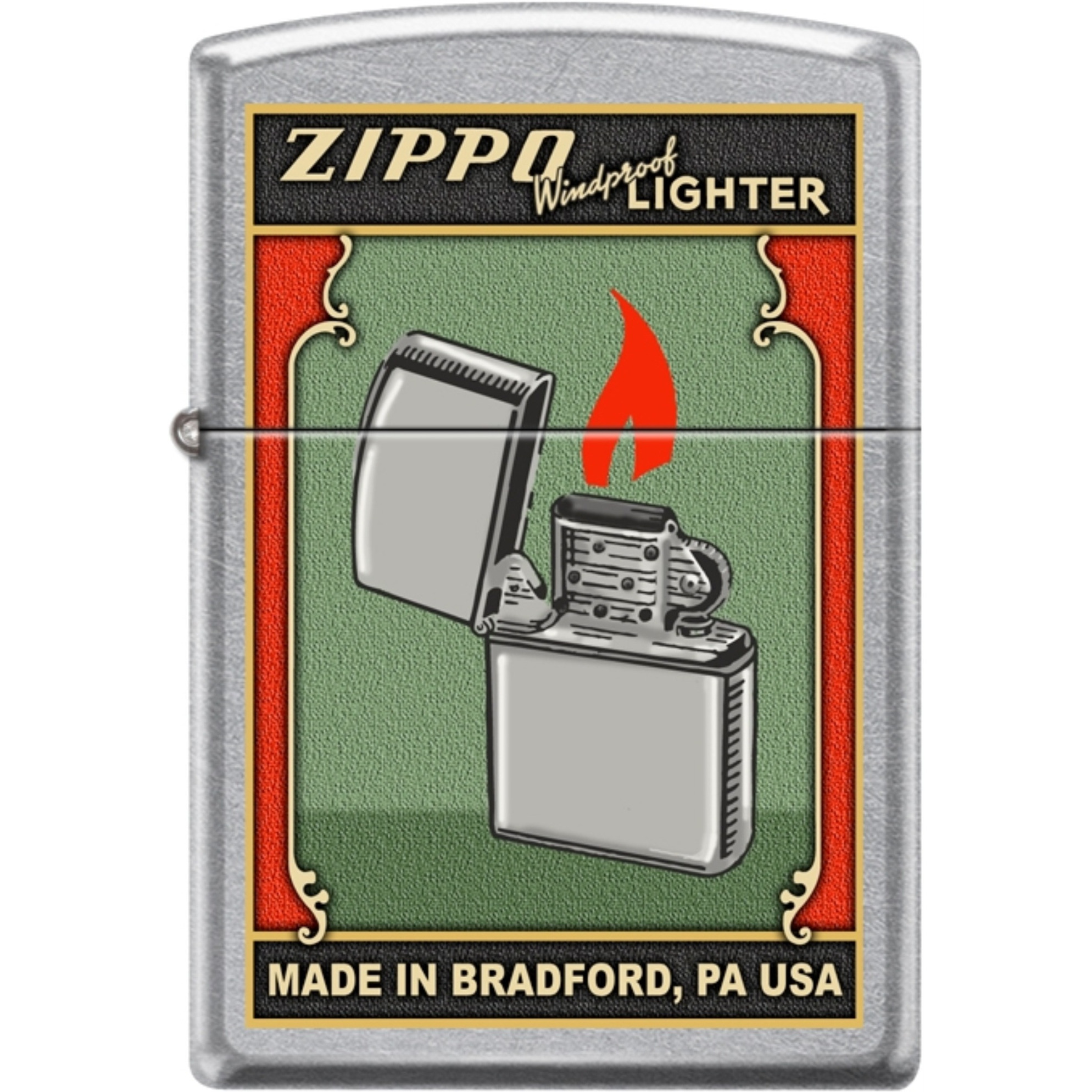 207CI403617 - ZIPPO PROCUT Green Poster Street Chrome