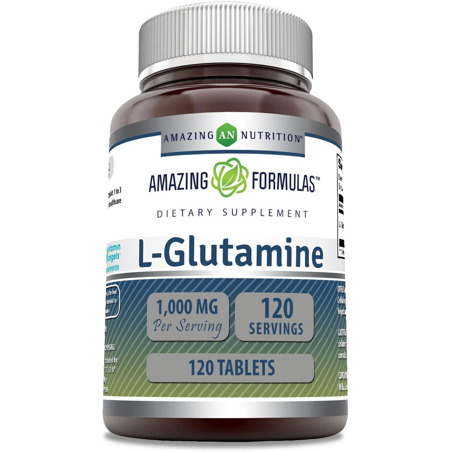 Amazing Formulas L Glutamine 1000mg 120 Tablets | Amino Acid Supplement for Men & Women | Non-GMO | Gluten Free | Made in USA