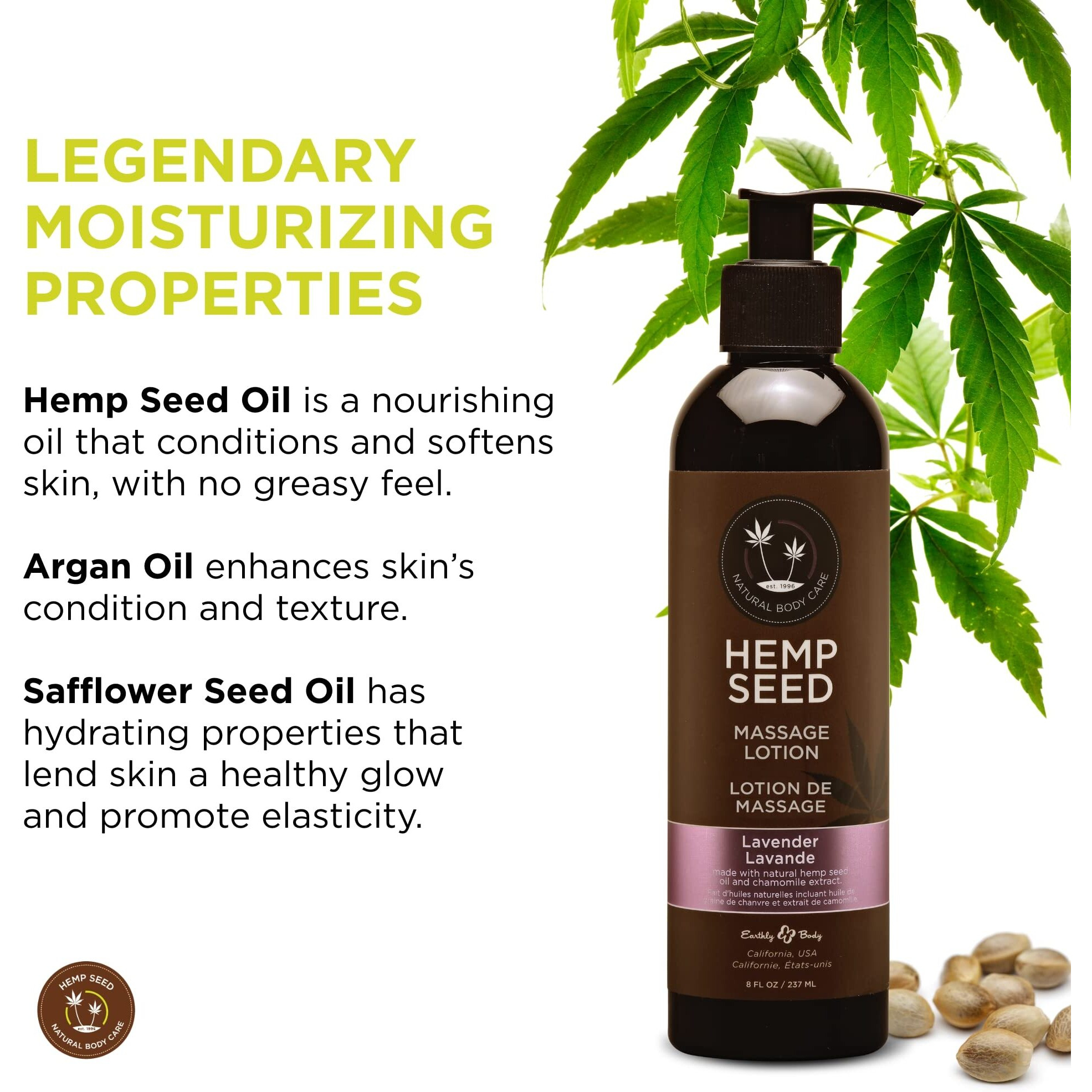 Earthly Body Hemp Seed Massage Lotion Lavender 8oz(D0102H5G4ZY.)