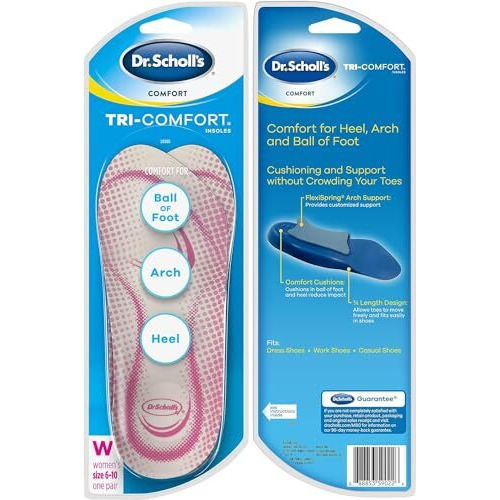Dr. Scholl's Tri-Comfort Insoles, Women (Size 6-11), 1 Pair, 3/4 Length