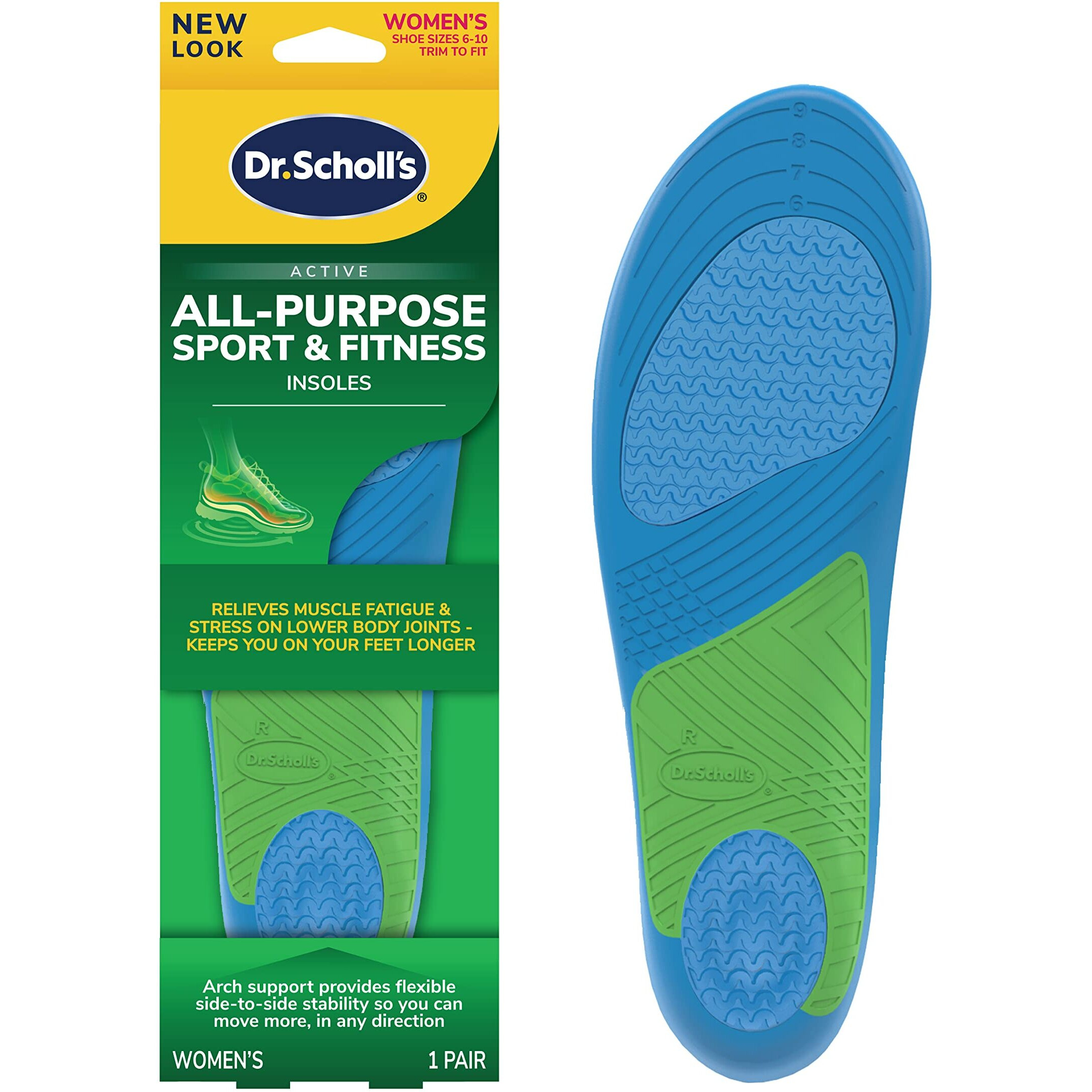 Dr. Scholl's Sport & Fitness All-Purpose Comfort Insoles, Women's, 1 Pair, Trim to Fit Inserts