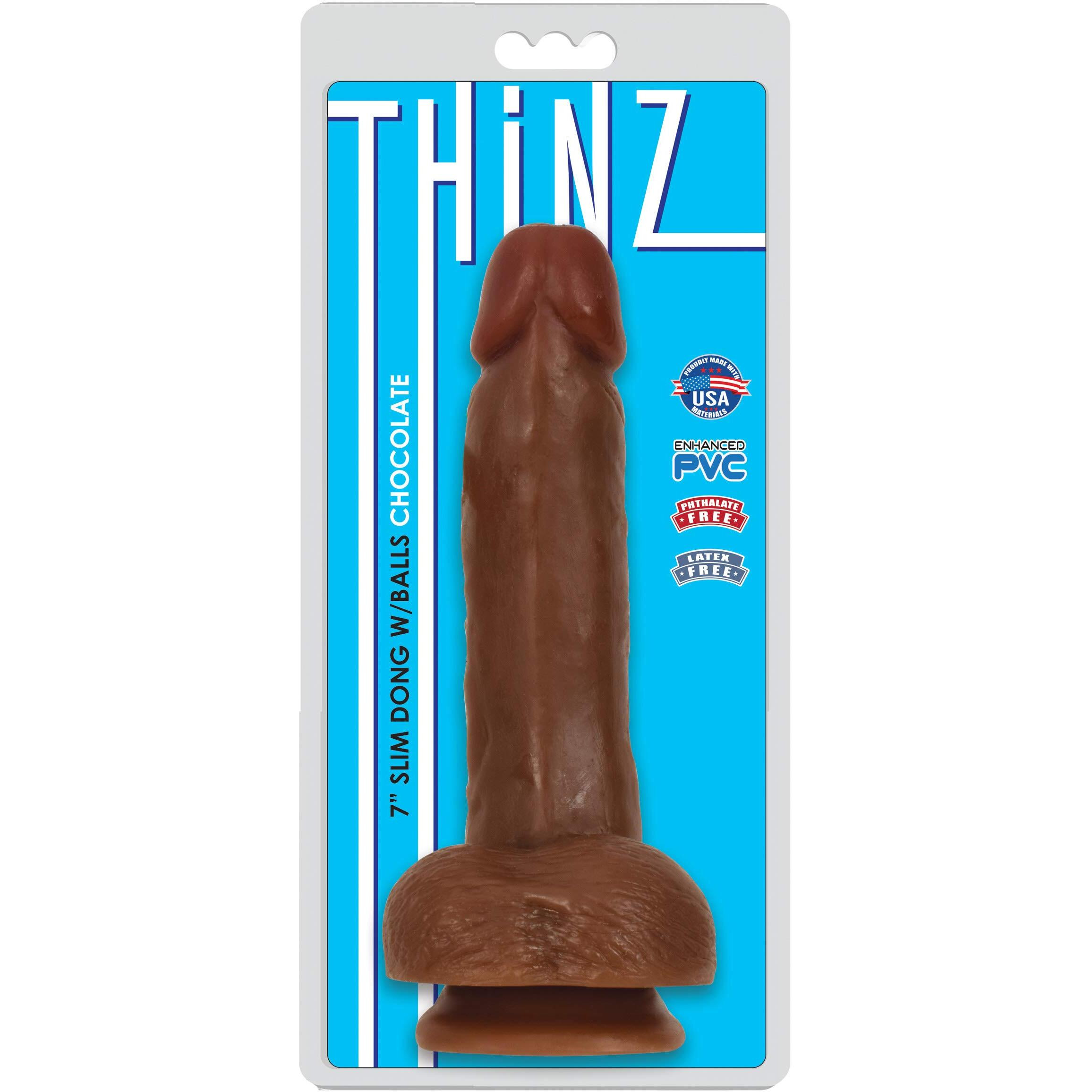 Thinz 7 inches Slim Dong with Balls Chocolate Brown(D0102H5QMLU.)