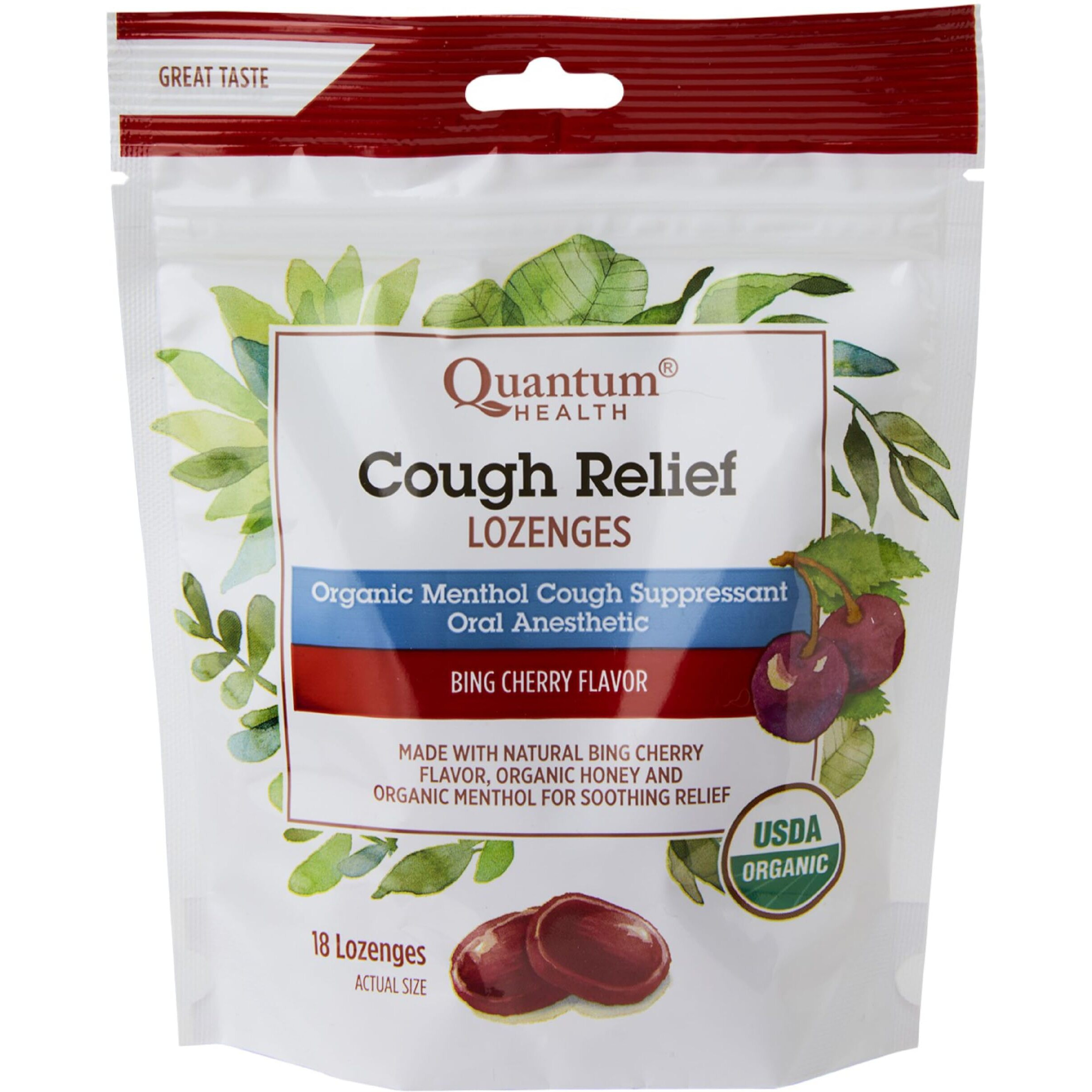 Quantum Research Organic cough Relief Lozenges - Bing cherry - 18 count(D0102H5N948)