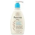 Aveeno Baby Daily Moisture Gentle Bath Wash & Shampoo with Natural Oat Extract, Hypoallergenic, Tear-Free & Paraben-Free Formula For Sensitive Hair & Skin, Lightly Scented, 12 fl. oz