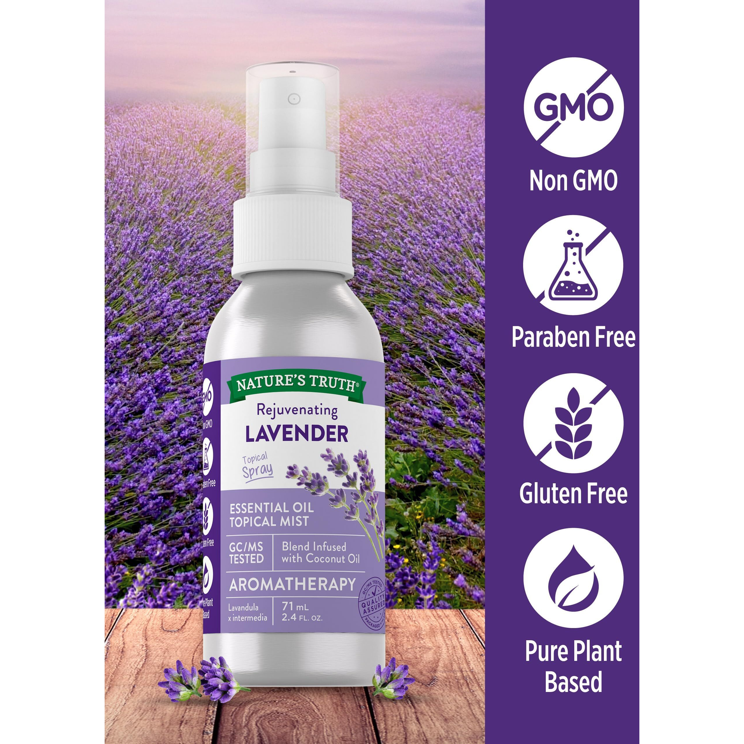 Nature's Truth Lavender Rejuvenating On The Go Hydrating Mist - 2.4 oz, Pack of 2