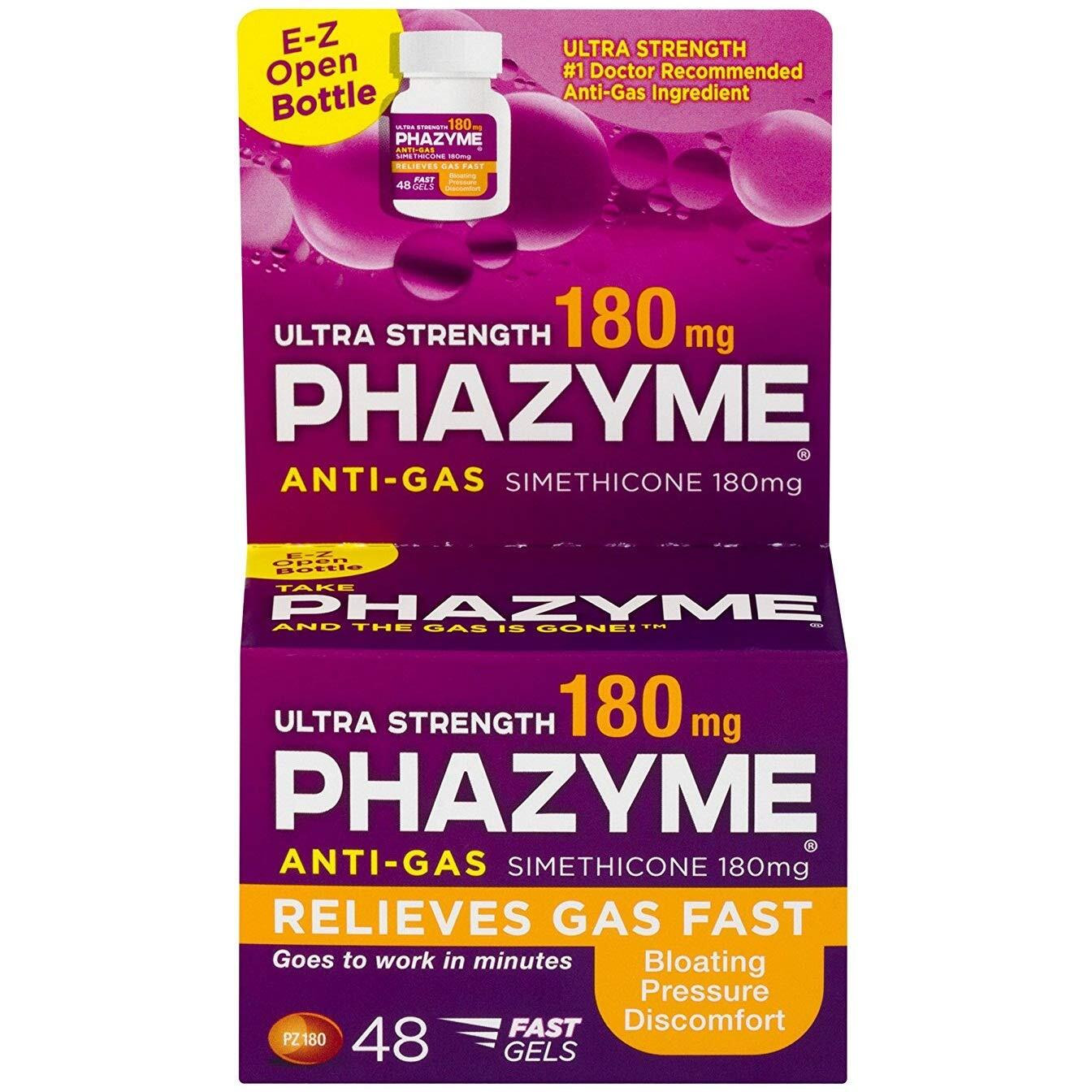 Phazyme Anti-Gas Ultra Strength 180 mg Softgels - 48 ct, Pack of 3