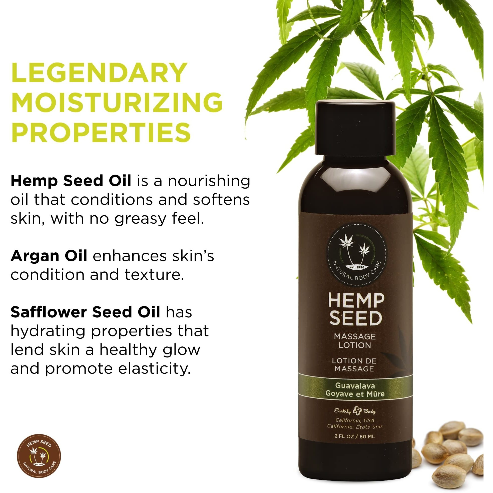 Earthly Body Hemp Seed Massage Lotion Guavalava 2oz(D0102H5Q4BV.)