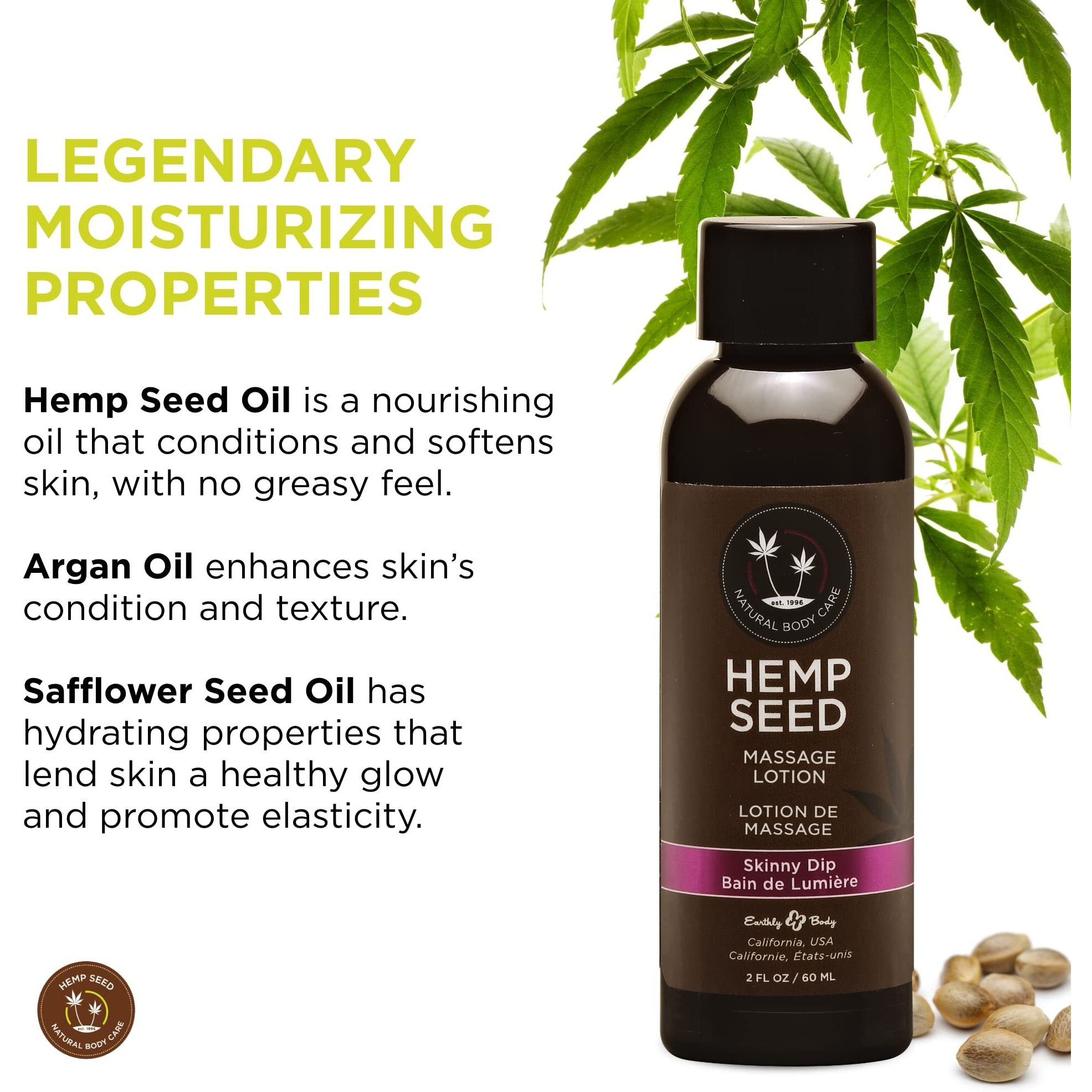 Earthly Body Hemp Seed Massage Lotion Skinny Dip 2oz(D0102H5QZVG.)
