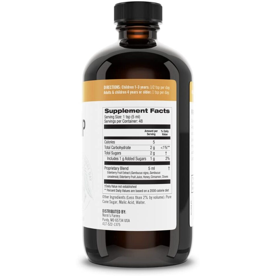 NORMS FARMS Elderberry Wellness Syrup, 8 FZ