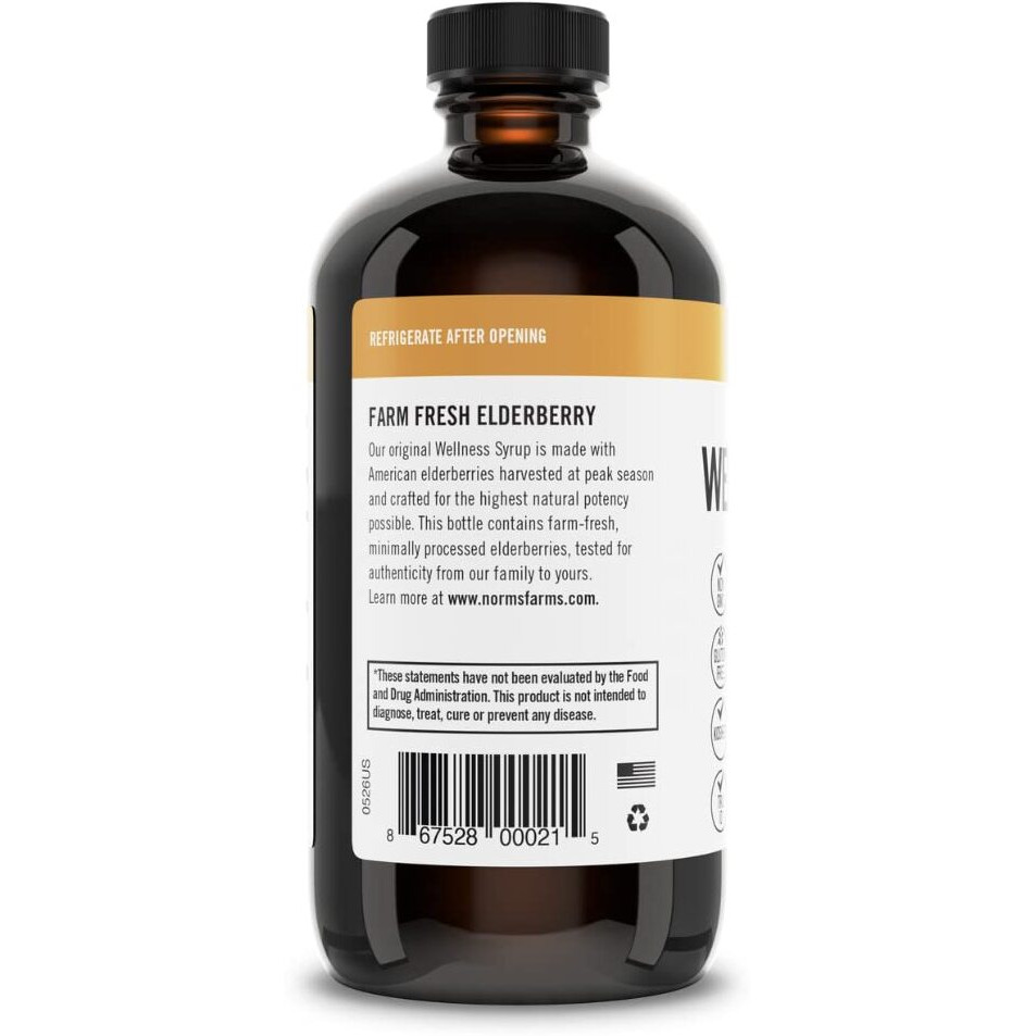 NORMS FARMS Elderberry Wellness Syrup, 8 FZ