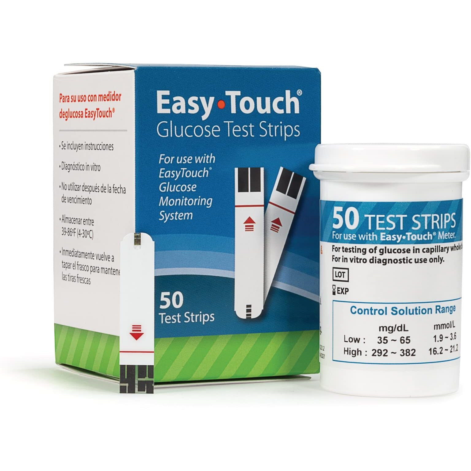 Easy Touch Blood Glucose Diabetic Test Strips Box of 50 CT (Bundle of 4)
