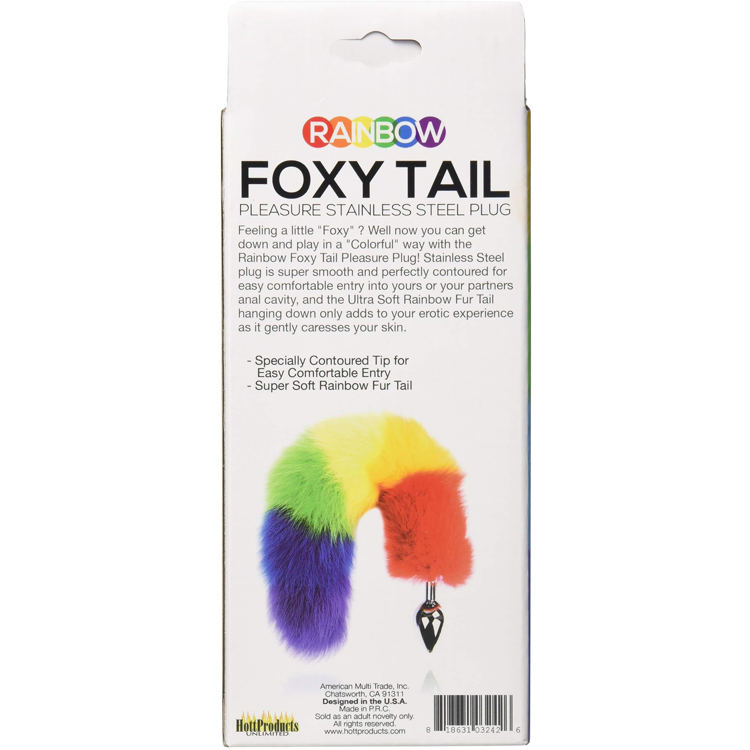 Rainbow Foxy Tail with Stainless Steel Butt Plug(D0102H5GQ0A.)