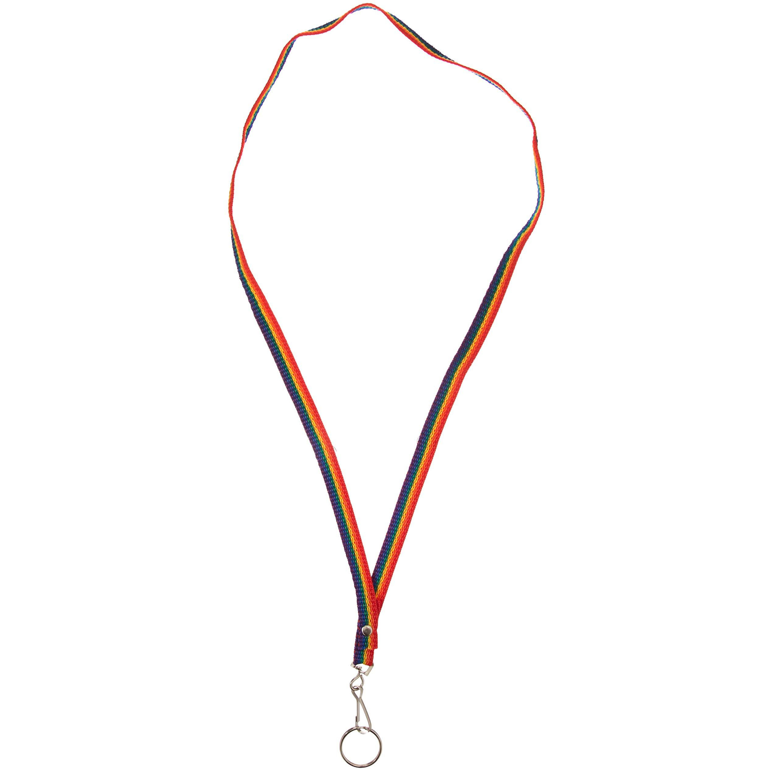 Gaysentials Rainbow Nylon Lanyard with Key Ring(D0102H5GJ7V.)