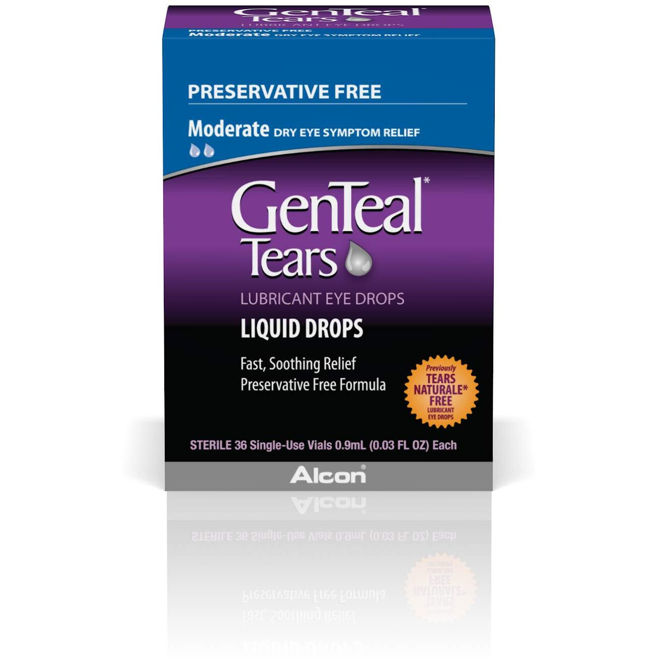 GenTeal Tears Lubricant Eye Drops, Moderate Liquid Drops, SingleUse Vials,1 pack of 36 ct , 0.03 Fl Oz