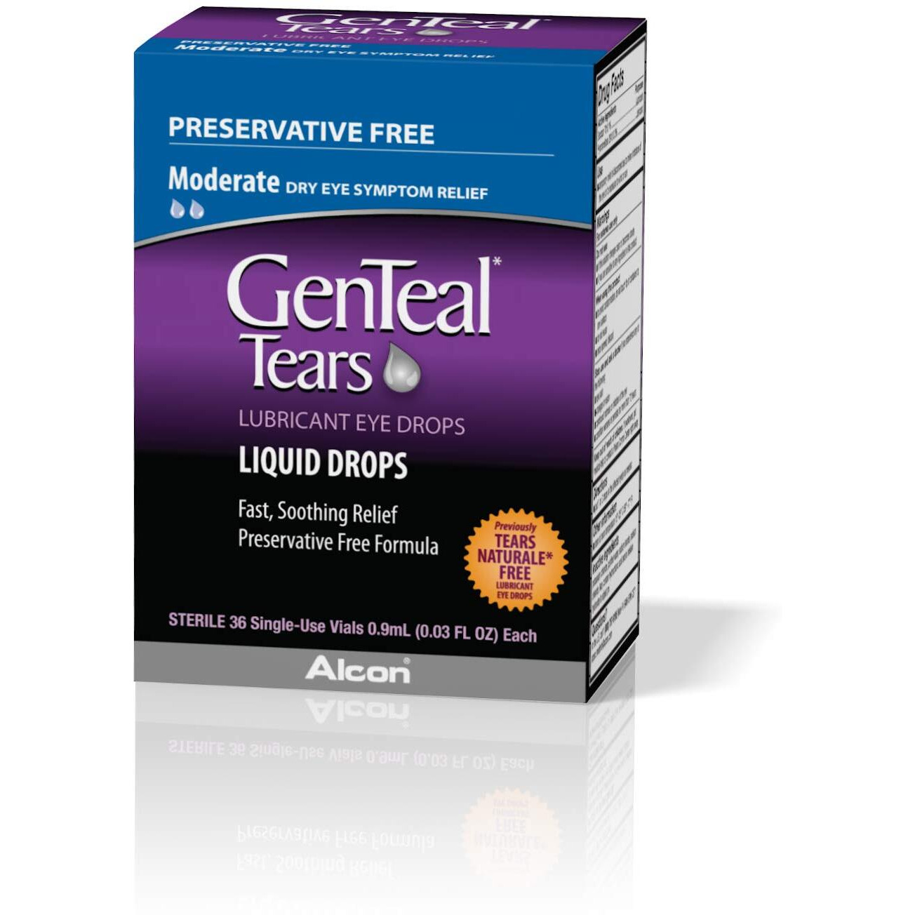 GenTeal Tears Lubricant Eye Drops, Moderate Liquid Drops, SingleUse Vials,1 pack of 36 ct , 0.03 Fl Oz