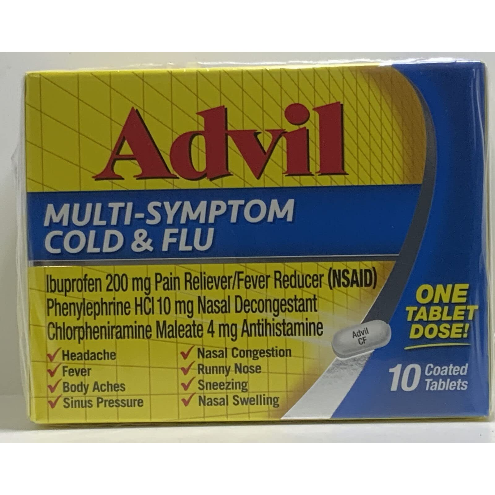 Advil Multi-Symptom Cold & Flu Coated Tablets, 10 Count