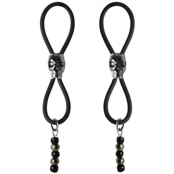 Bijoux De Nip Nipple Halos Black Skull Slider Black Silver(D0102H500X7.)