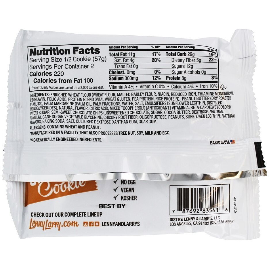 Lenny & Larrys - complete cookie Peanut Butter chocolate chip - case Of 12-4 Oz(D0102H5N6JP)