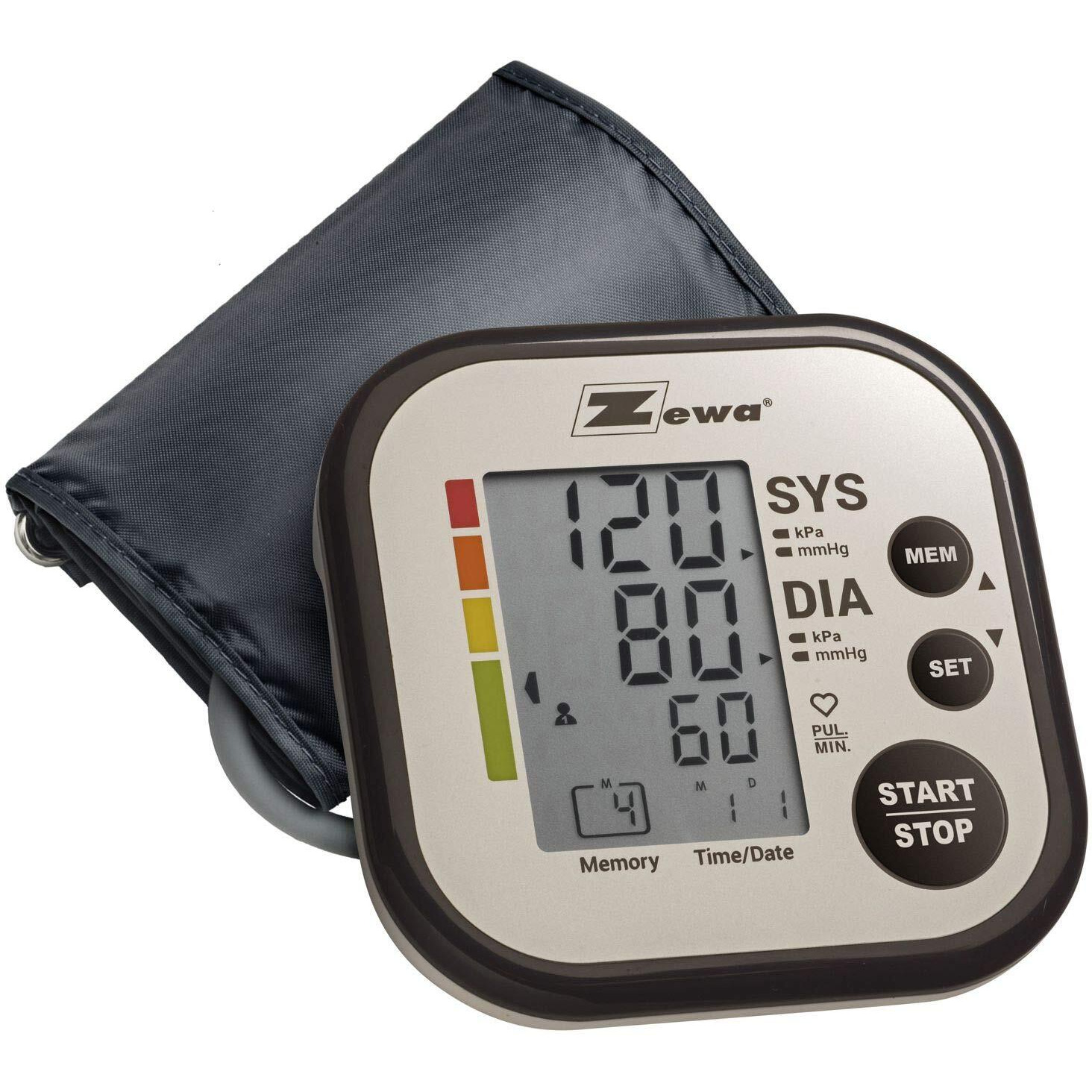 Zewa Upper Arm Blood Pressure Monitor with Two User Mode (120 Reading Memory) and Wide Range Cuff that fits Medium to Large arms 8.7 - 16.5
