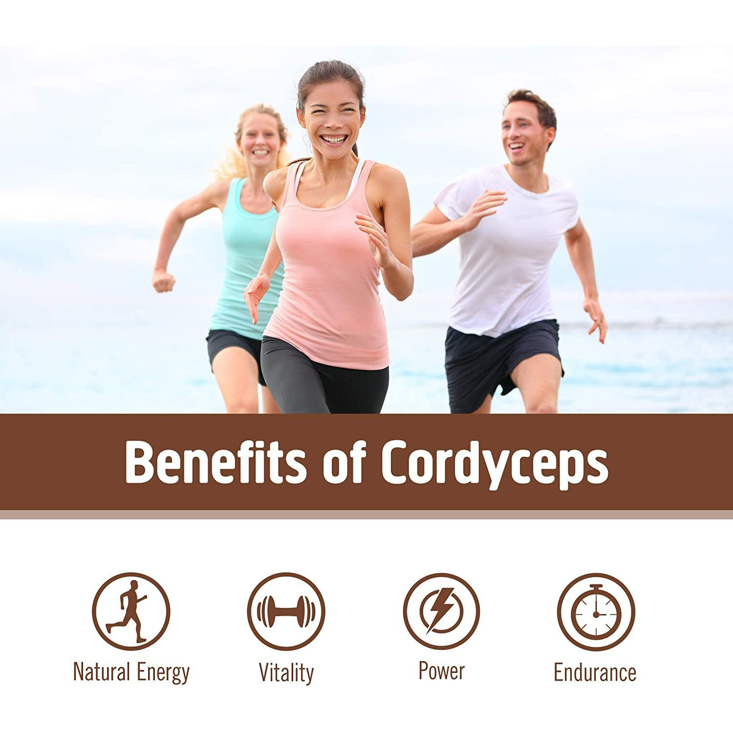 Om Mushroom Superfood Cordyceps Mushroom Capsules Superfood Supplement, 90 Count, 30 Days, Energy, Power, Stamina and Endurance Support, Superfood Supplement for Sports Performance