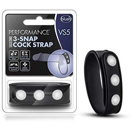 Performance VS5 Silicone 3 Snap Cock Strap Black(D0102H5QYQW.)