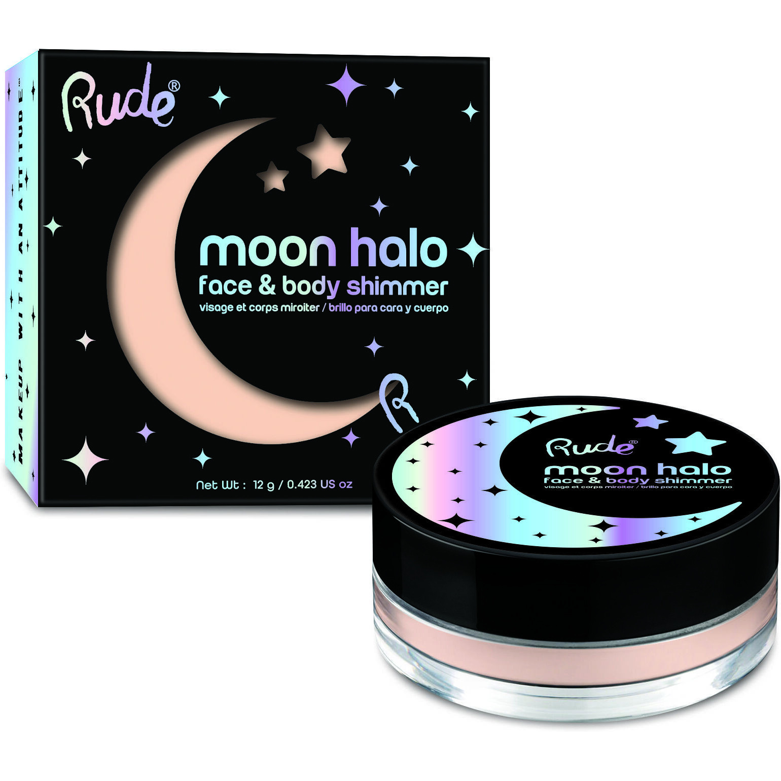 RUDE Moon Halo Face & Body Shimmer