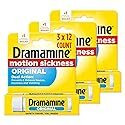 Dramamine Motion Sickness Original, Travel Vial, 12 Count, 3 Pack