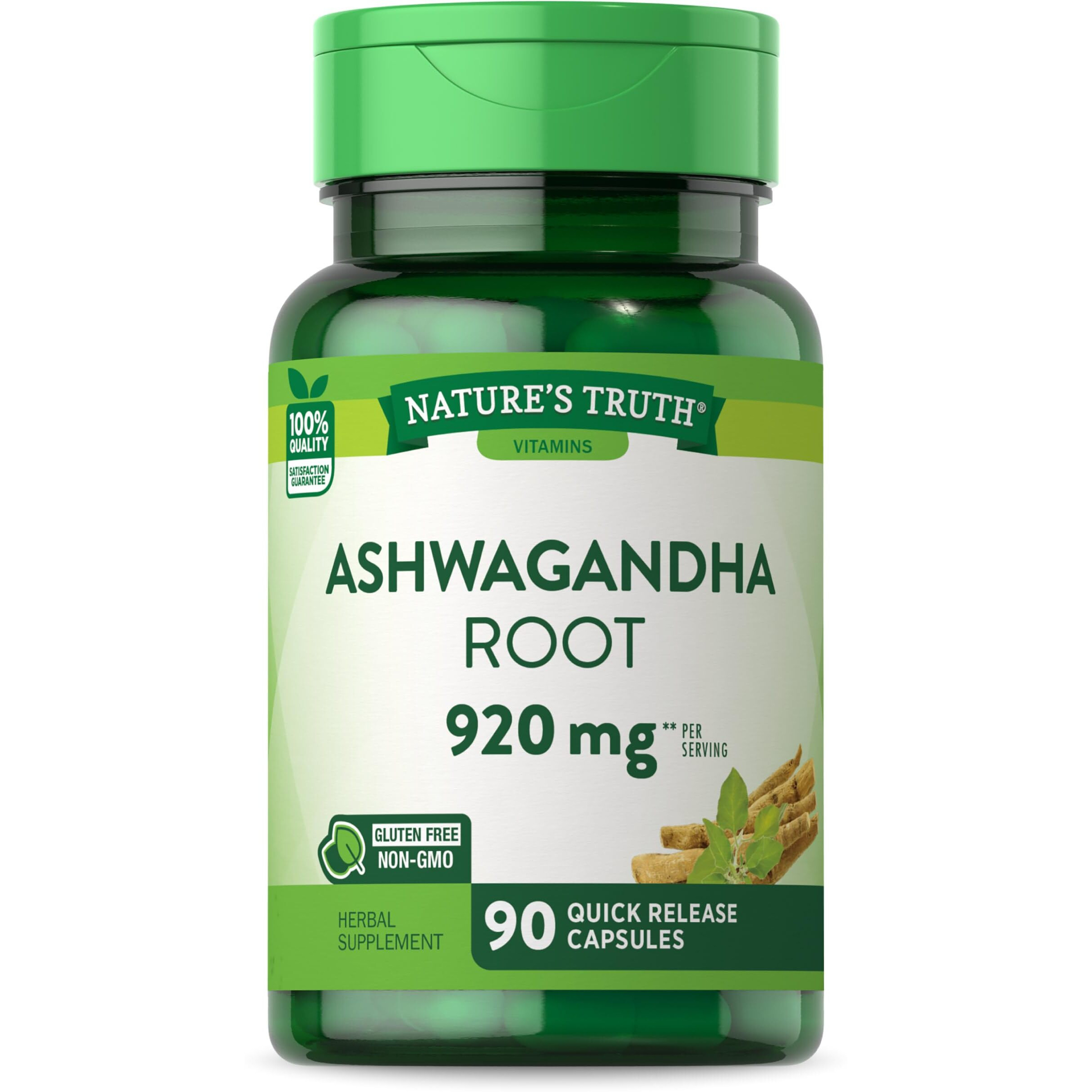 Nature's Truth Ashwagandha Capsules | 920 mg | 90 Count | Non-GMO & Gluten Free Supplement