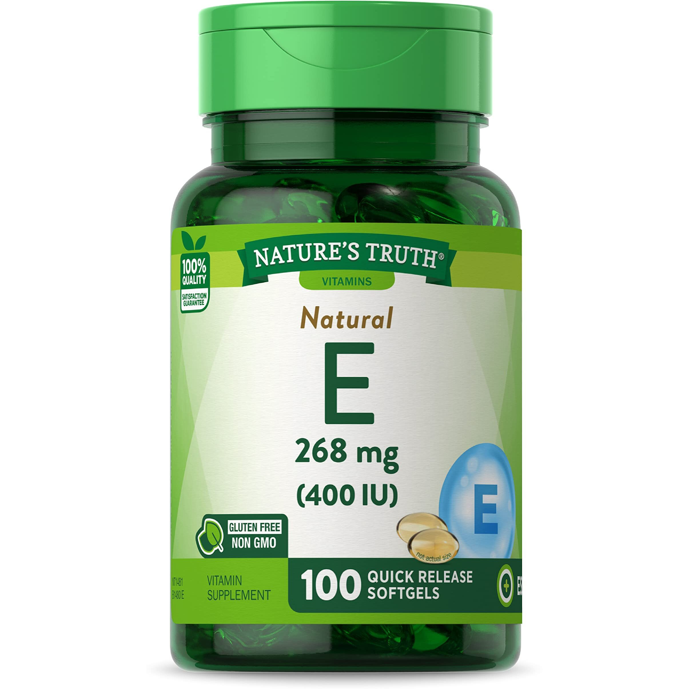 Vitamin E Softgels | 400 IU | 100 Count | Non-GMO & Gluten Free Supplement | by Nature's Truth