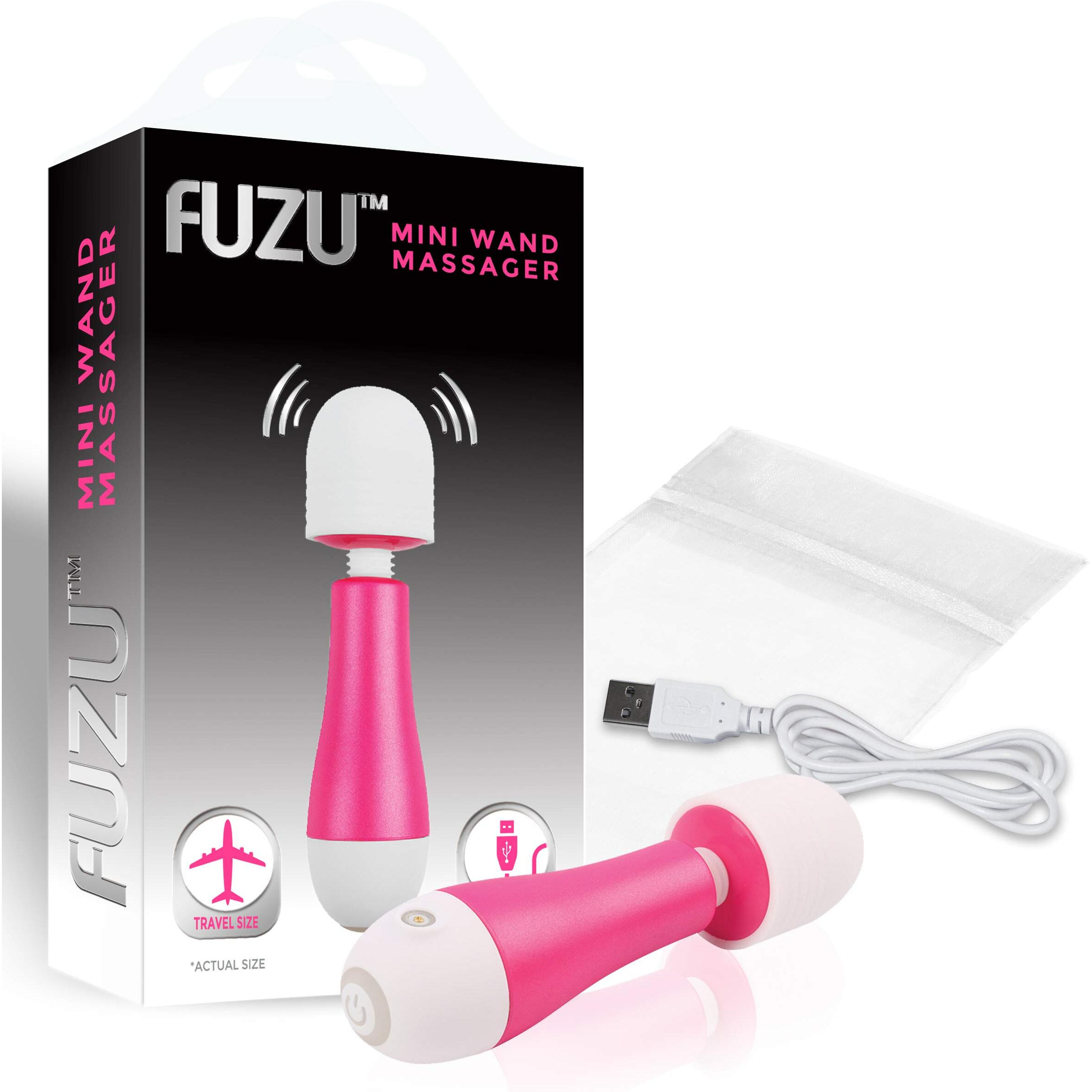 Fuzu Rechargeable & Travel Size Mini Wand Pink(D0102HE99V7.)