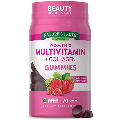 Womens Multivitamin Gummies Plus Collagen & Biotin | 70 Count | Non-GMO & Gluten Free Supplement | By Nature's Truth