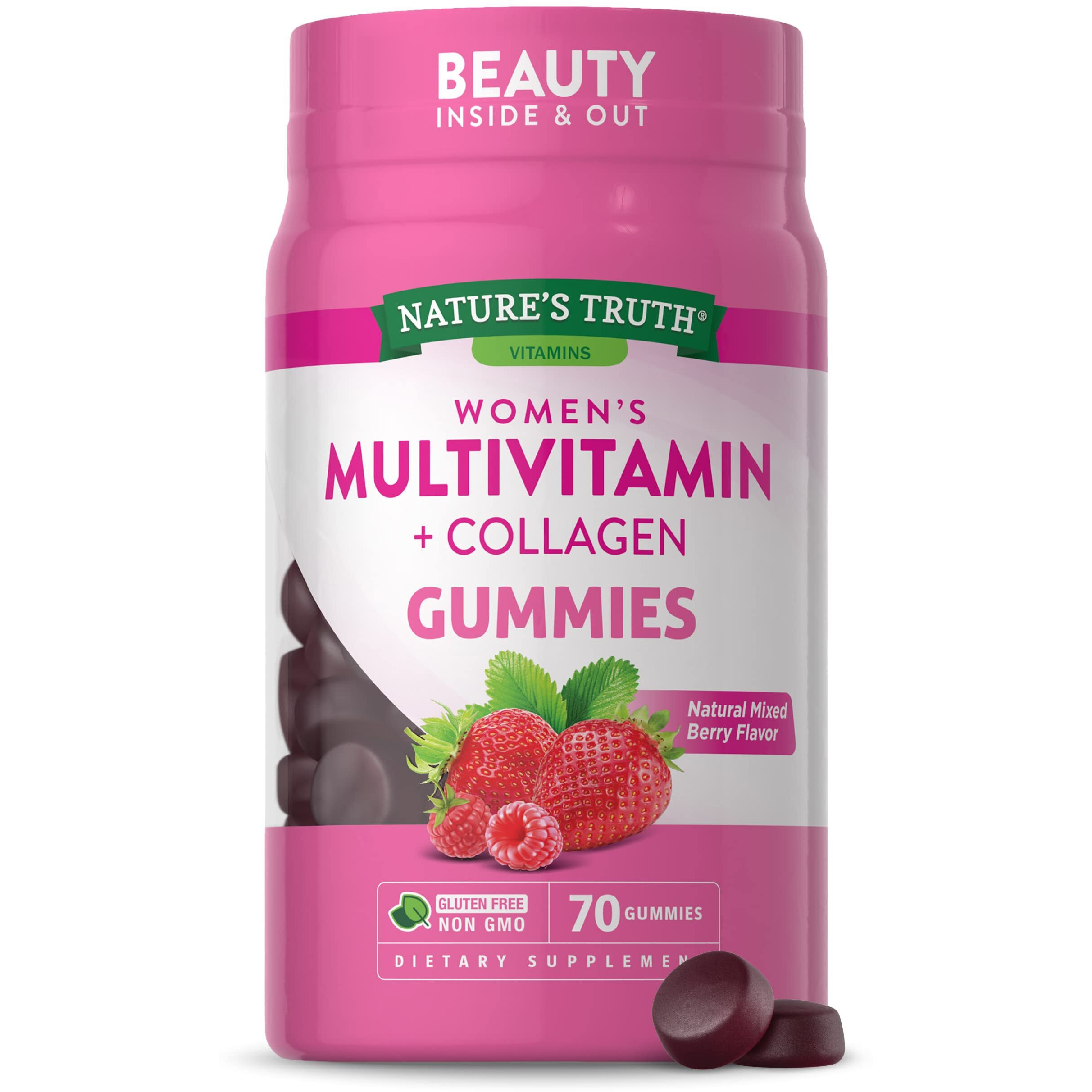 Womens Multivitamin Gummies Plus Collagen & Biotin | 70 Count | Non-GMO & Gluten Free Supplement | By Nature's Truth