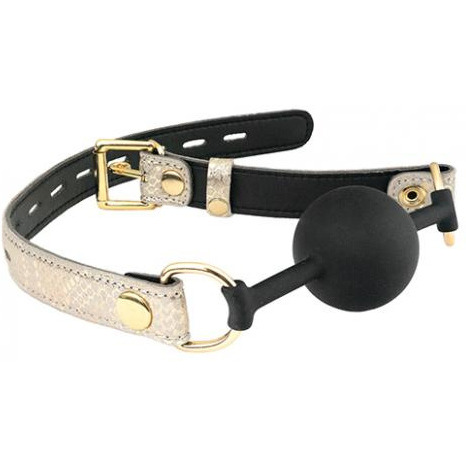 Spartacus Silicone Gag Leather Lining White Snakeskin Microfiber(D0102H506IA.)