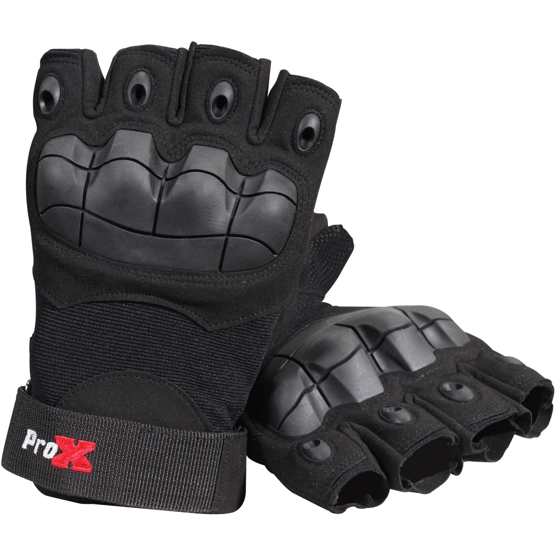 X-GRIPZ Hard Rubber Knuckle  Fingerless Gloves - For Truss and Stage Performance