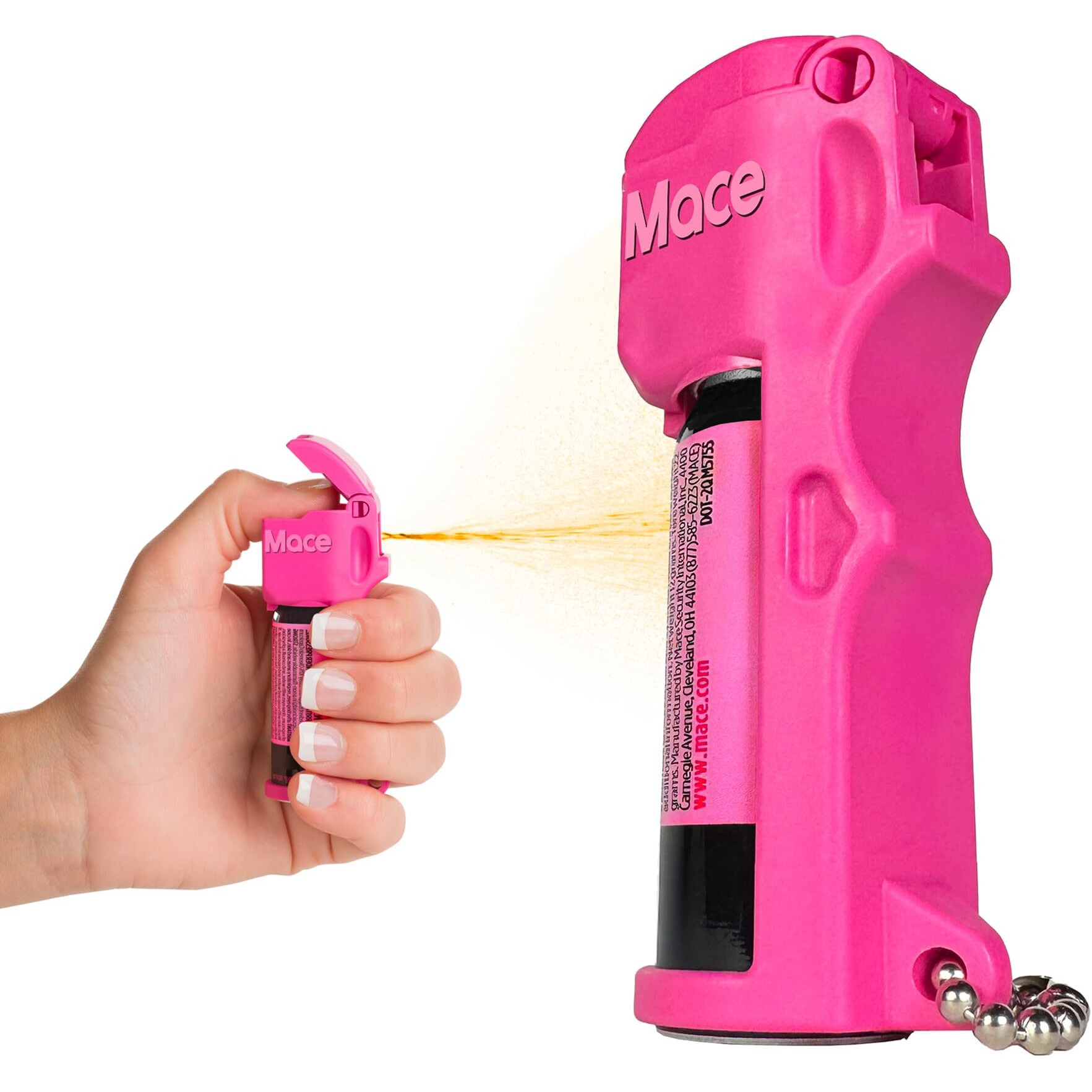 Mace Brand Pocket Pepper Spray (Neon Pink) - Accurate 10 Powerful Pepper Spray with Flip Top Safety Cap, Leaves UV Dye on Skin - Great for Self-Defense