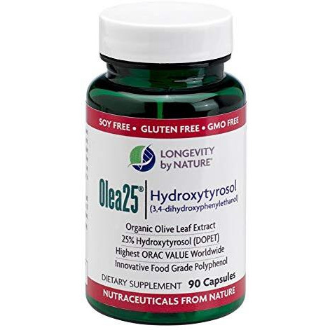 Longevity by Nature Olea25 - Organic Olive Leaf Extract Powerful Antioxidant, 90 Capsules Dietary Supplement