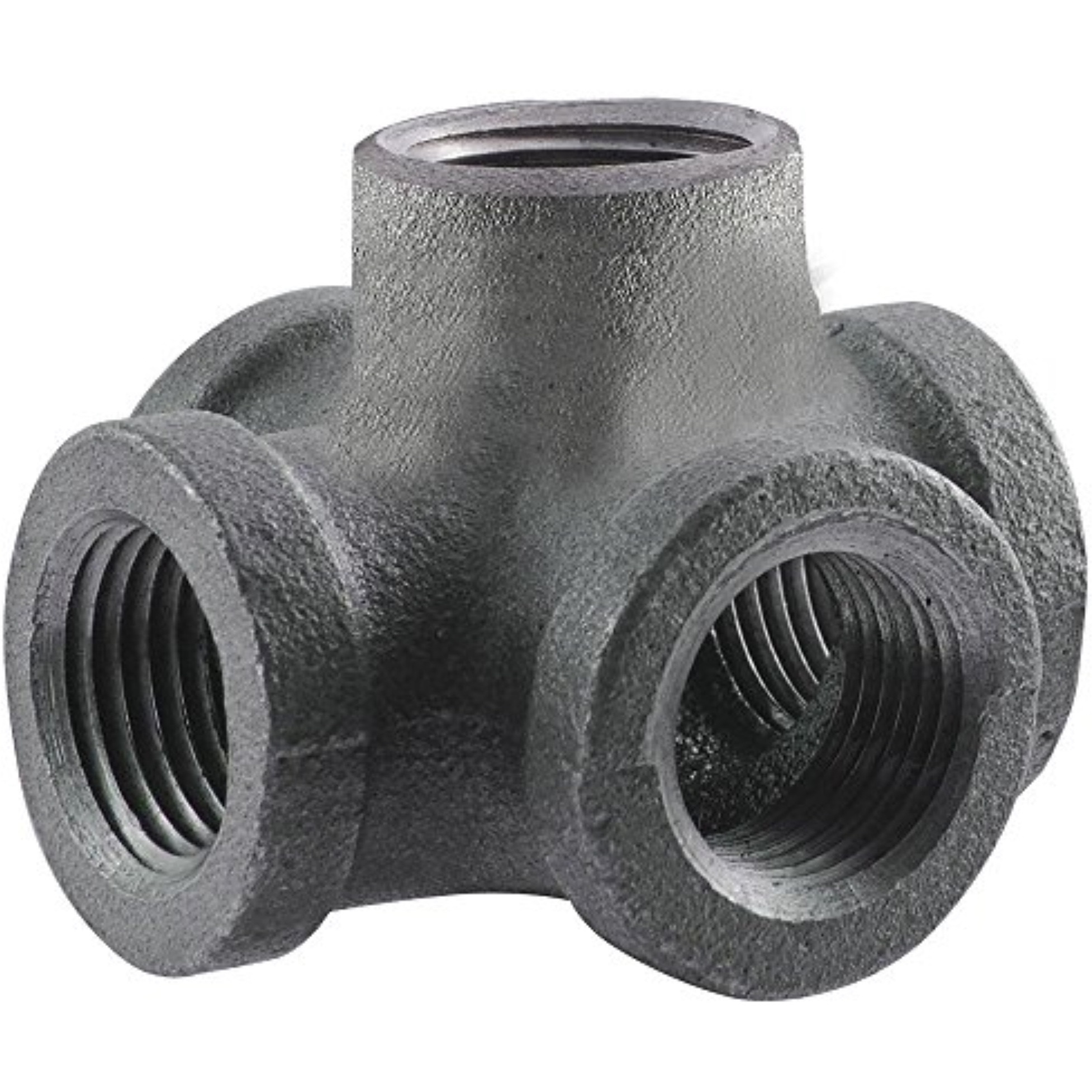 4010983 5WAY CROSS FIT BLK 1/2"" STZ Industries 1/2 in. FIP each T X 1/2 in. D FIP Black Malleable Iron 5-Way Cross Fitting (Pack of 1)
