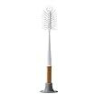 SOMA Long, Curved-Head Bottle Brush with Silicone Stand and Bamboo Handle, 14"", Gray"