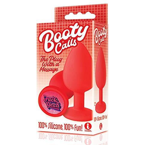 THE 9's BOOTY CALL SILICONE BUTT PLUG RED FUCK YEAH