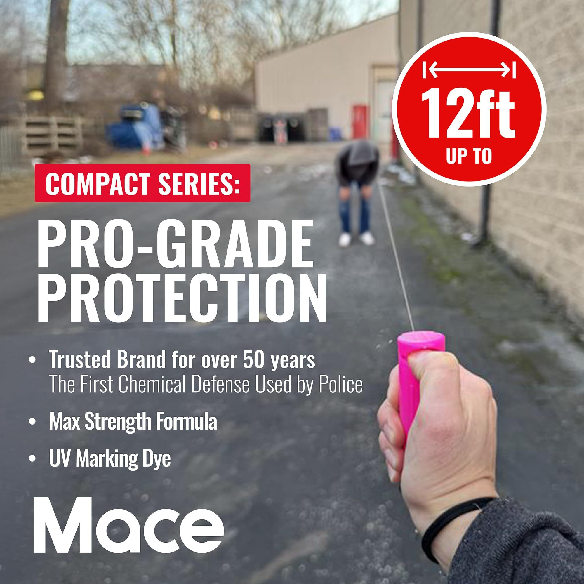 Mace Brand Compact Model Pepper Spray (Neon Pink), Normal