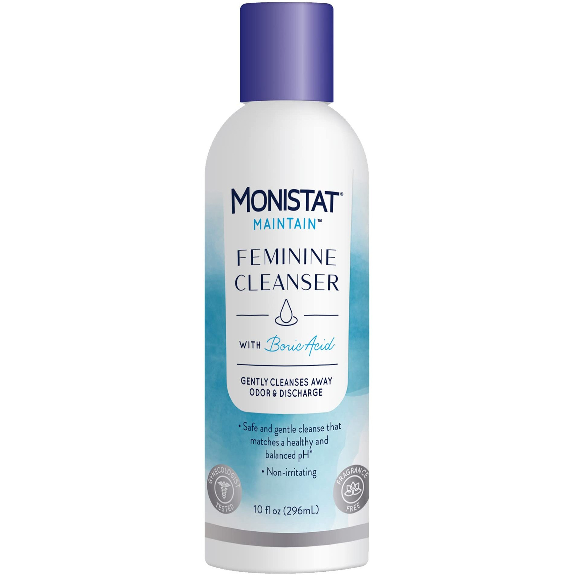 Monistat Boric Acid Feminine Cleanser, Fragrance Free Feminine Wash, 10 Fl Oz, 1 Pack