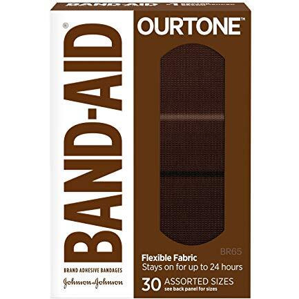 Band-Aid Brand Ourtone Flexible Fabric Adhesive Bandages Flexible Protection Care of Minor Cuts Scrapes QuiltAid Pad for Painful Wounds Assorted Sizes, Br65, 30 Count