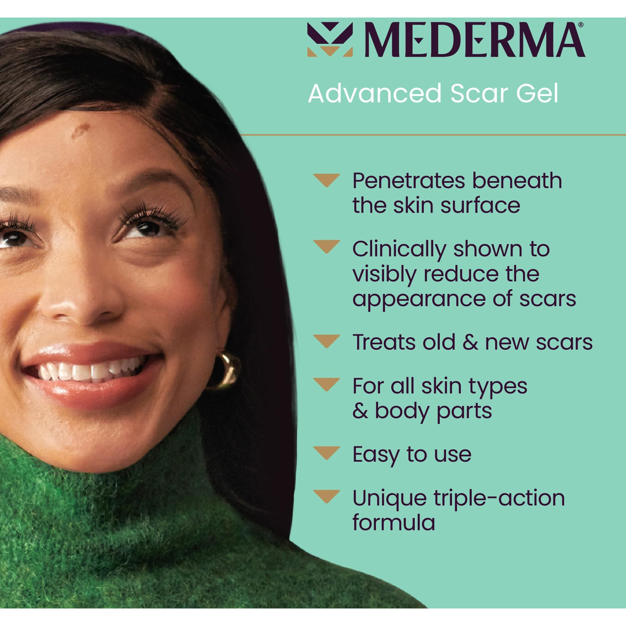 Mederma Advanced Scar Gel, Treats Old and New Scars, Reduces the Appearance of Scars from Acne, Stitches, Burns and More, 50 Grams